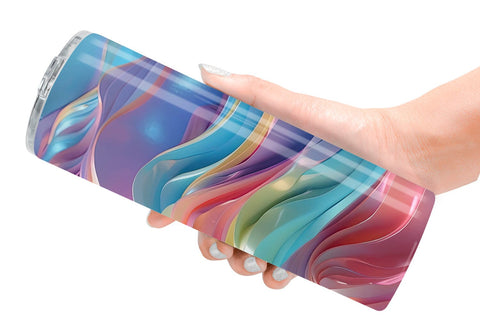 Tumbler Wrap 3D Holographic Wave Sublimation artnoy 
