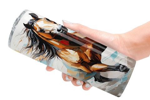 Tumbler Wrap 3D Horse Painting Sublimation artnoy 