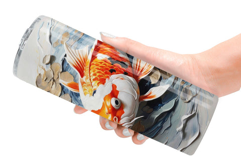 Tumbler Wrap 3D Koi Fish Painting Sublimation artnoy 