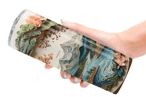 Tumbler Wrap 3D Landscape Mountain Tree Sublimation artnoy 
