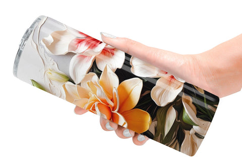 Tumbler Wrap 3D Lily Flower Painting Sublimation artnoy 