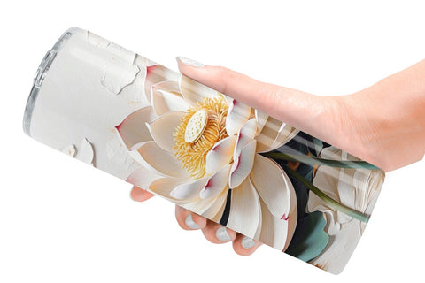 Tumbler Wrap 3D Lotus Flower Painting Sublimation artnoy 
