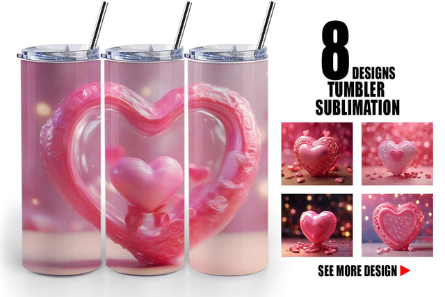 Tumbler Wrap 3D Love Valentine Sublimation artnoy 