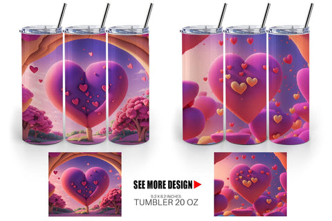 Tumbler Wrap 3D Love Vibrant Sublimation artnoy 