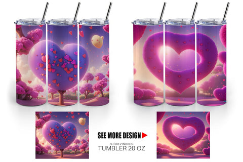 Tumbler Wrap 3D Love Vibrant Sublimation artnoy 