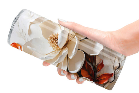 Tumbler Wrap 3D Magnolia Flower Sublimation artnoy 