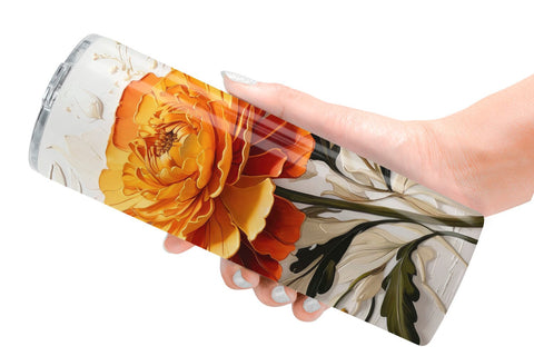 Tumbler Wrap 3D Marigold Flower Sublimation artnoy 