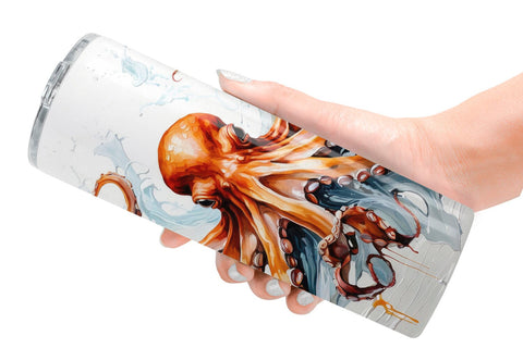 Tumbler Wrap 3D Octopus Painting Sublimation artnoy 