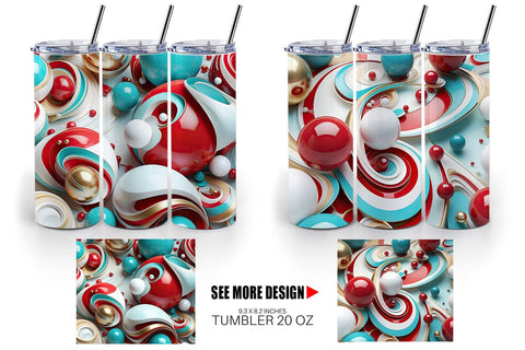 Tumbler Wrap 3D Orb Christmas Sublimation artnoy 