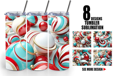 Tumbler Wrap 3D Orb Christmas Sublimation artnoy 
