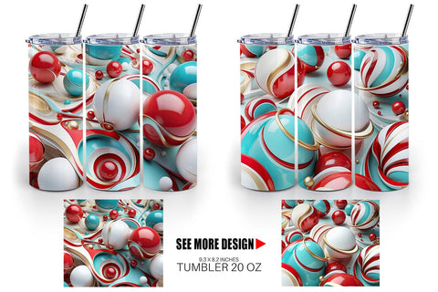 Tumbler Wrap 3D Orb Christmas Sublimation artnoy 