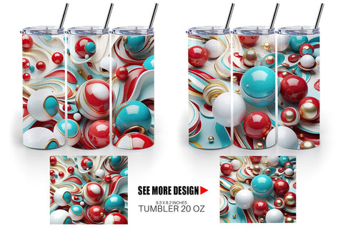 Tumbler Wrap 3D Orb Christmas Sublimation artnoy 