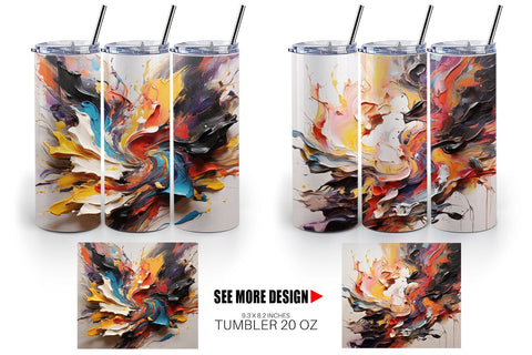 Tumbler Wrap 3D Paint Splashes Sublimation artnoy 