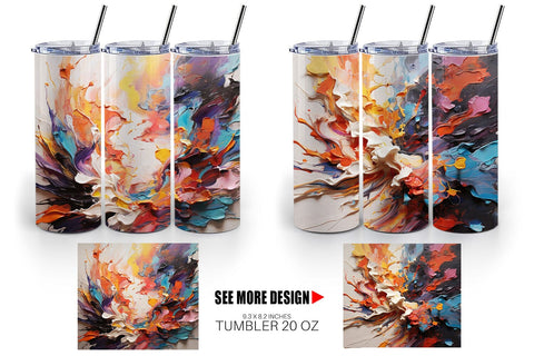 Tumbler Wrap 3D Paint Splashes Sublimation artnoy 