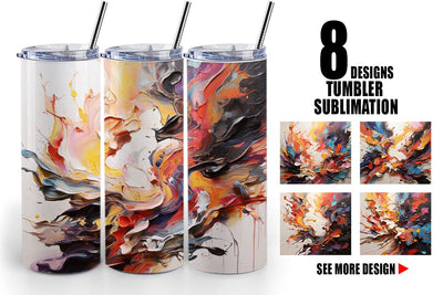 Tumbler Wrap 3D Paint Splashes Sublimation artnoy 