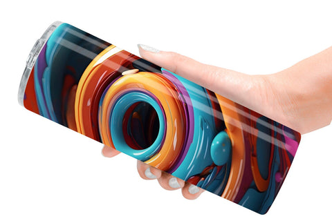 Tumbler Wrap 3D Paint Swirling Colorful Sublimation artnoy 