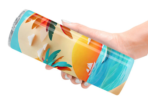 Tumbler Wrap 3D Paper cut Beach Summer Sublimation artnoy 