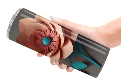 Tumbler Wrap 3D Paper Cut Flower Sublimation artnoy 