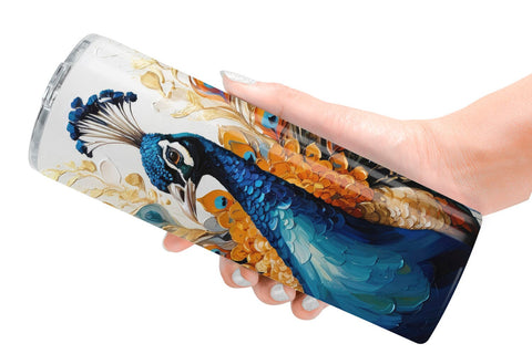 Tumbler Wrap 3D Peacock Painting Sublimation artnoy 