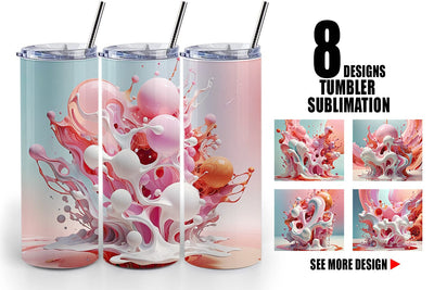 Tumbler Wrap 3D Pink Liquid Sublimation artnoy 