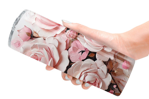 Tumbler Wrap 3D Pink Rose Sublimation artnoy 