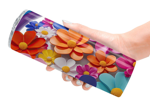 Tumbler Wrap 3D Rainbow Flower Sublimation artnoy 