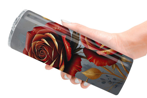 Tumbler Wrap 3D Red Rose Sublimation artnoy 