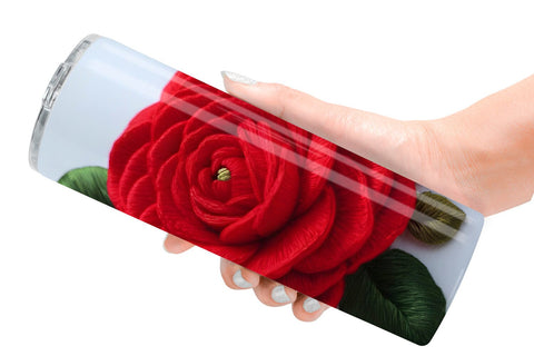 Tumbler Wrap 3D Rose Embroidery Sublimation artnoy 