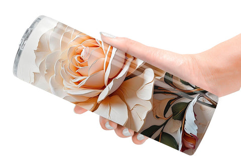 Tumbler Wrap 3D Rose Flower Sublimation artnoy 