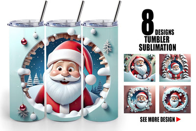 Tumbler Wrap 3D Santa Claus Sublimation artnoy 