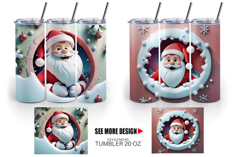 Tumbler Wrap 3D Santa Claus Sublimation artnoy 