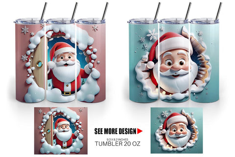 Tumbler Wrap 3D Santa Claus Sublimation artnoy 