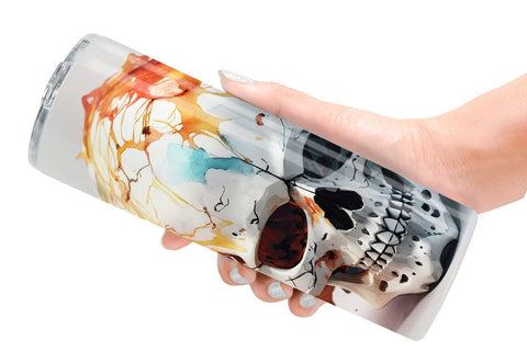 Tumbler Wrap 3D Skull Halloween Sublimation artnoy 
