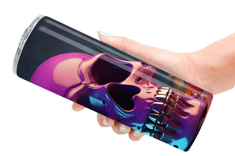 Tumbler Wrap 3D Skull spooky Sublimation artnoy 
