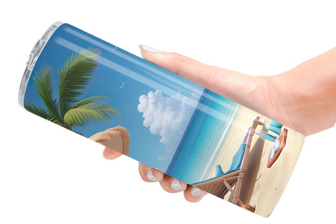 Tumbler Wrap 3D Summer Beach Sublimation artnoy 
