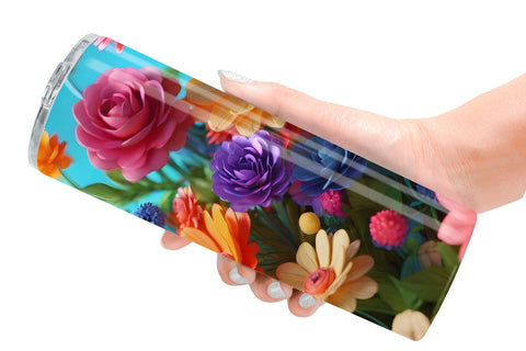 Tumbler Wrap 3D Summer Flowers Sublimation artnoy 