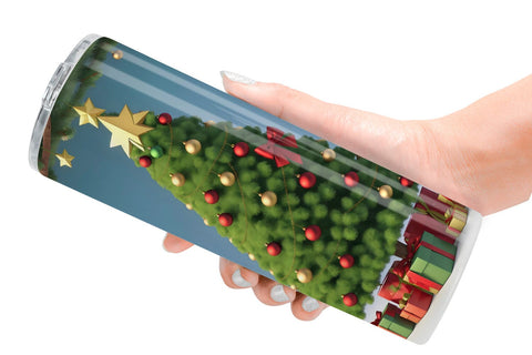 Tumbler Wrap 3D Tree Christmas Sublimation artnoy 