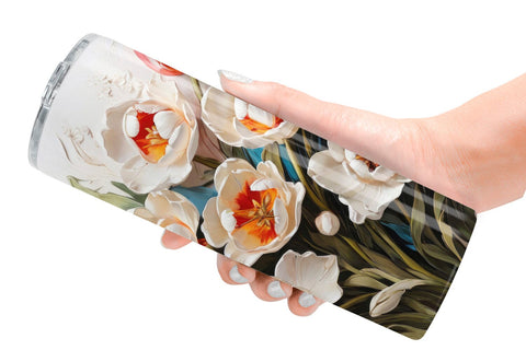 Tumbler Wrap 3D Tulip Flower Painting Sublimation artnoy 