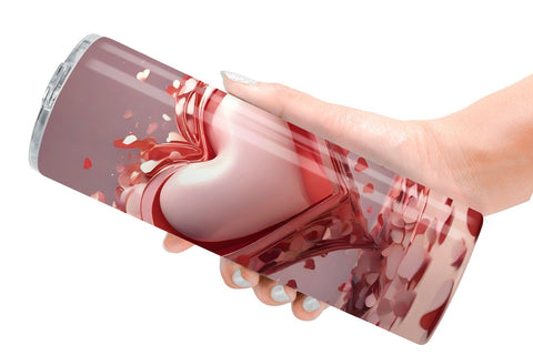 Tumbler Wrap 3D Valentine Heart Sublimation artnoy 