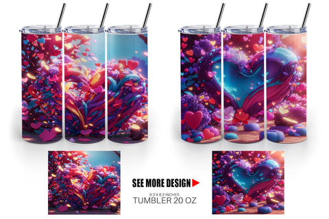 Tumbler Wrap 3D Vibrant Love Sublimation artnoy 