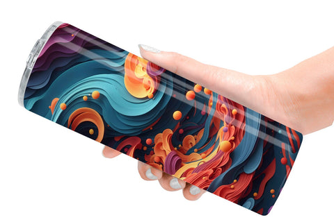 Tumbler Wrap 3D Wave Colorful Sublimation artnoy 
