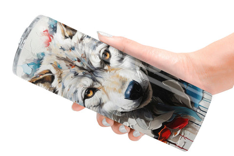 Tumbler Wrap 3D Wolf Painting Sublimation artnoy 