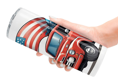 Tumbler Wrap 4th of July Vintage Truck Sublimation artnoy 