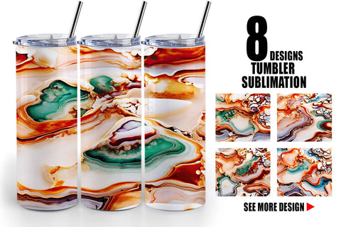 Tumbler Wrap Abstract Agate Sublimation artnoy 