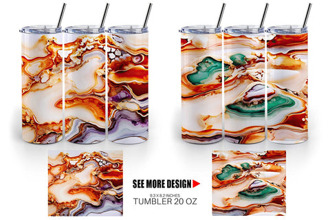 Tumbler Wrap Abstract Agate Sublimation artnoy 