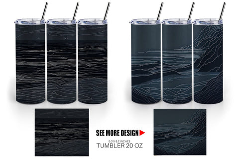 Tumbler Wrap Abstract Beach Line Art Sublimation artnoy 