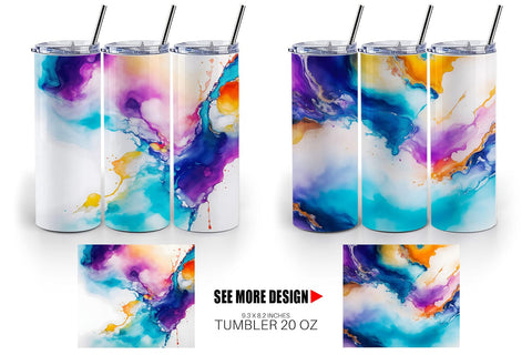 Tumbler Wrap Abstract Boho Alcohol Ink Sublimation artnoy 
