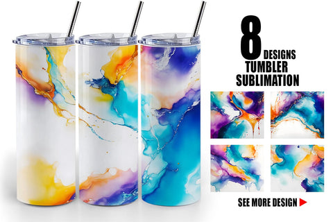 Tumbler Wrap Abstract Boho Alcohol Ink Sublimation artnoy 