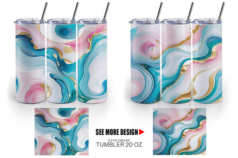 Tumbler Wrap Abstract Fluid Sublimation artnoy 