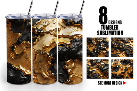 Tumbler Wrap Abstract Gold Lava Sublimation artnoy 